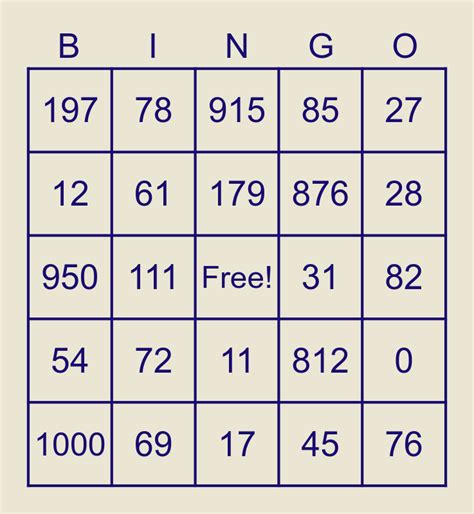 bingo zahlen bis 1000